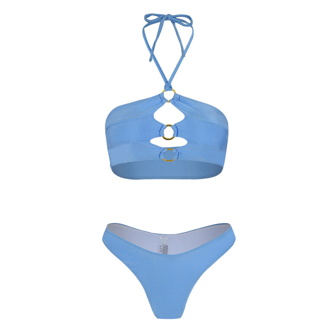 Low Waist High Slit Solid Color Bikini Sexy Split Swimsuit Women Bikini Bella Mia